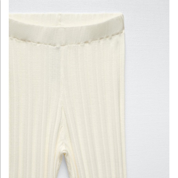 Ribbed flared white pant - Picture 4 of 10